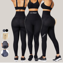 custom shapewear yoga pants wholesale 2 in 1 3d printed Wear on both sides  high slimming waist trainer leggings